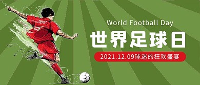 世界足球日简约风足球绿色简约公众号首图