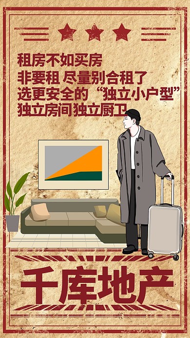 复古风格房地产海报