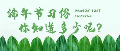 端午节习俗节日粽子绿色简约公众号首图