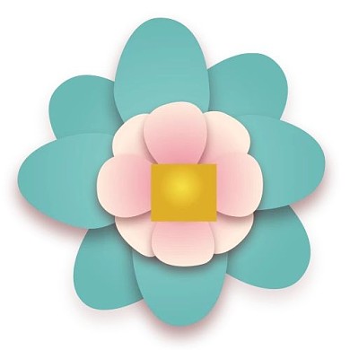 蓝色立体花朵剪纸装饰妇女节三八公众号次图