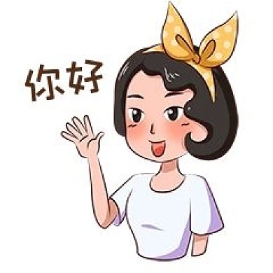 卡通都市少女主题黄发带女孩表情