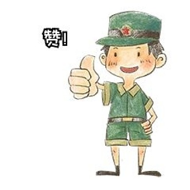 手绘校园新生男孩军训表情包赞插画