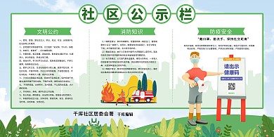社区安全文化知识宣传栏展板