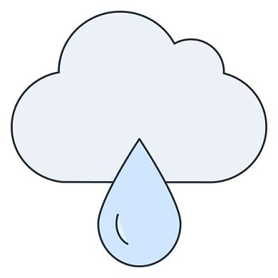 多云有雨线性扁平多色天气图标公众号次图