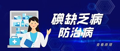 碘缺乏病防治日医生蓝色扁平公众号首图