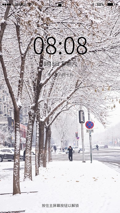 寒冷冬天大雪街道壁纸