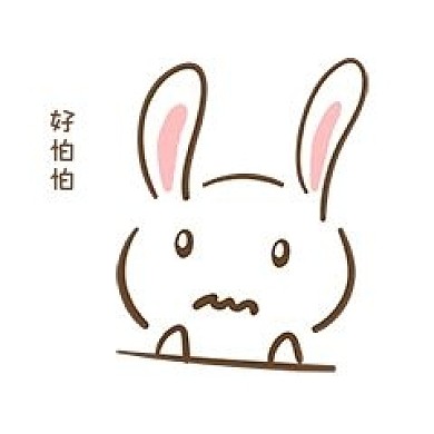 手绘卡通可爱小兔好怕怕表情包
