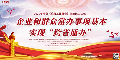两会民生红包白色简约展板