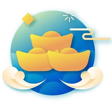 多色元宝新年春节喜庆元素图标icon