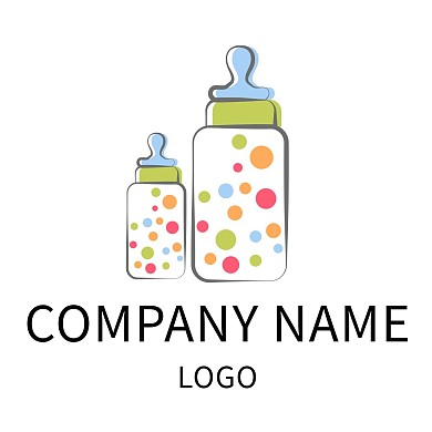 彩色奶瓶母婴LOGO