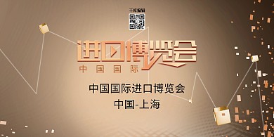 中国进口博览会文字金棕色创意