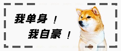 情人节单身狗我单身我自豪白色简约公众号首图