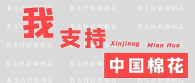 我支持新疆棉花支持新疆棉花灰色简约公众号首图