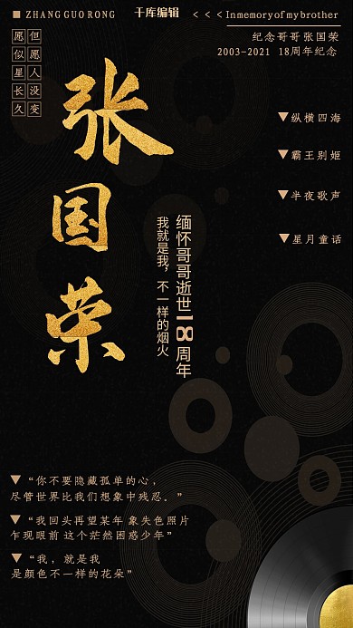 纪念张国荣主题海报