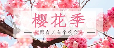 春天樱花粉色精美公众号首图