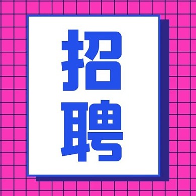 招聘方格蓝色抖音风公众号次图