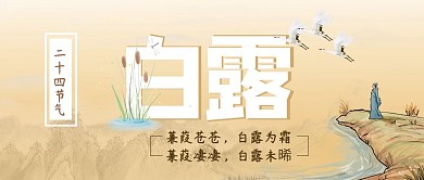 白露二十四节气黄色中国风公众号首图