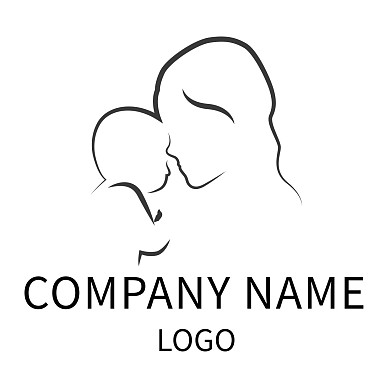 黑色线条母婴LOGO