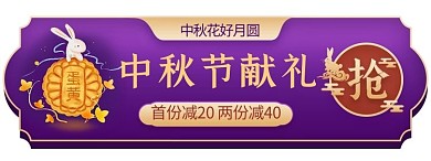 中秋 狂欢红包 优惠券 渐变促销胶囊图banner