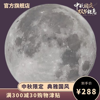 中秋国庆节日促销深紫色简约电商主图