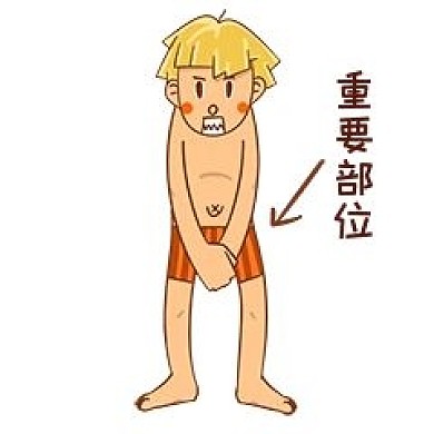 男孩性安全教育表情包重要部位插画