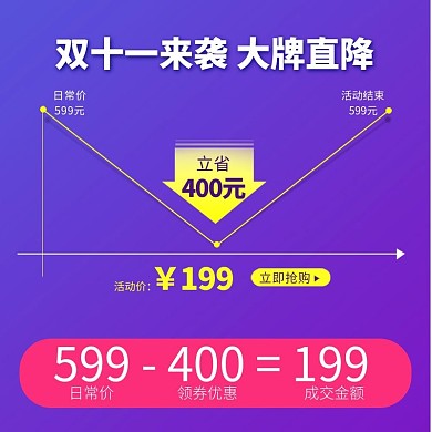 双十一全球狂欢节紫色价格曲线主图