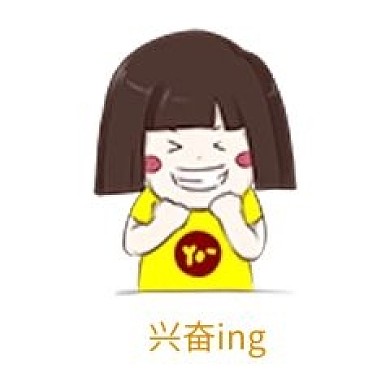 可爱手绘黄衣短发女孩兴奋表情包
