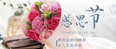 感恩节花彩色摄影图公众号首图