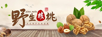 零食核桃坚果食品电商banner