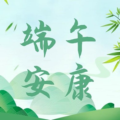 端午安康叶子绿色清新公众号次图