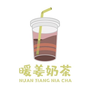 暖姜奶茶logo