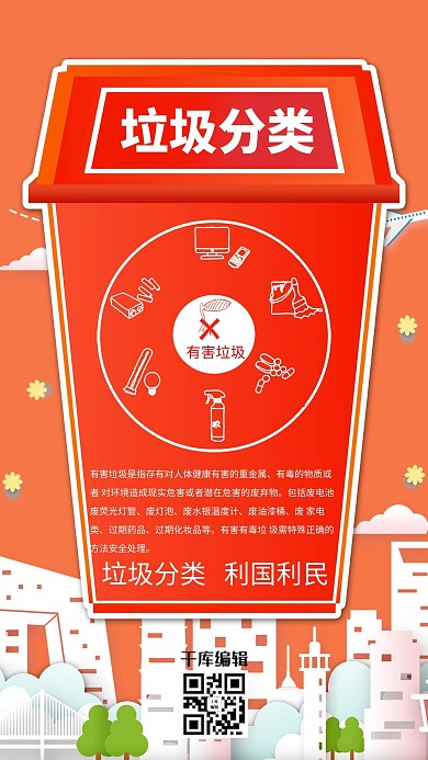 垃圾分类讲文明环保海报