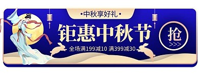  中秋 节日大促 狂欢 优惠券 促销胶囊图banner