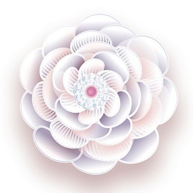 蓝色花朵立体剪纸花朵剪纸妇女节三八女神节公众号次图
