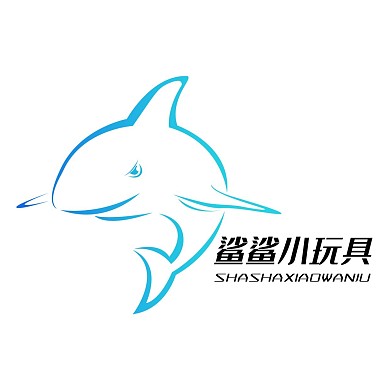 蓝色线条鲸鱼LOGO