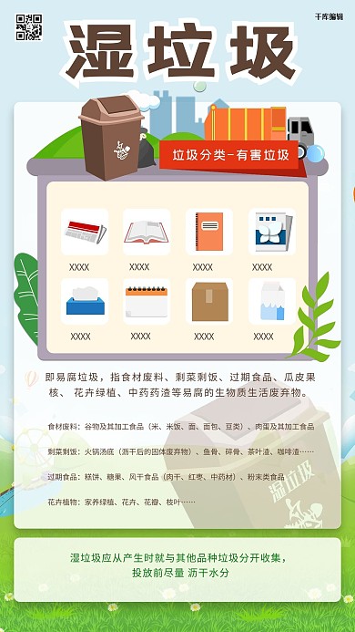 垃圾分类知识讲文明环保海报