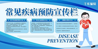 医院宣传相关疾病预防蓝色简约展板