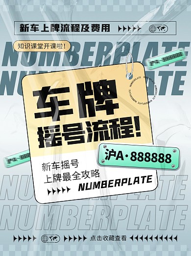 汽车车牌摇号流程小红书图文封面