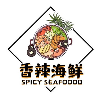 卡通创意简约香辣海鲜logo
