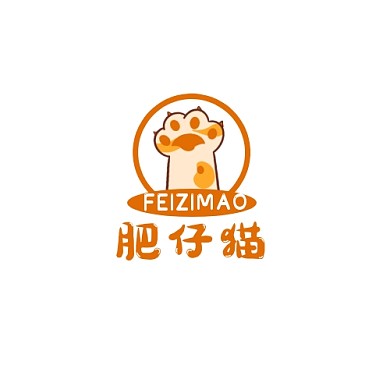 肥仔猫猫手零食卡通橙色LOGO