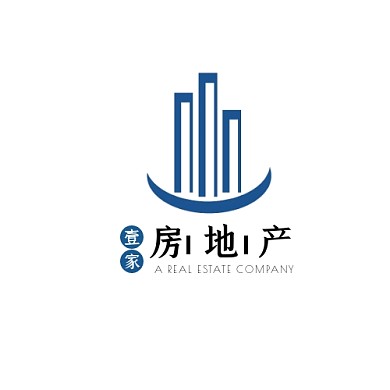 蓝色现代风格壹家房地产中介logo