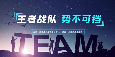 蓝色企业销售冠军团队展板