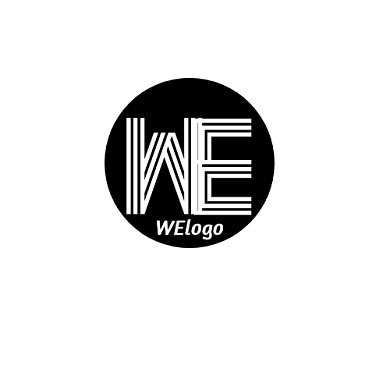圆形黑底白字WElogo设计