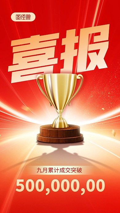 光效业绩喜报手机海报