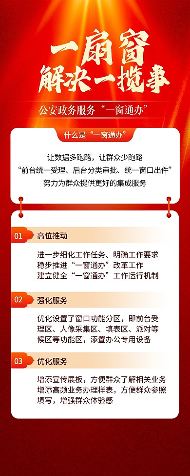 政务一窗通办政策发布营销长图