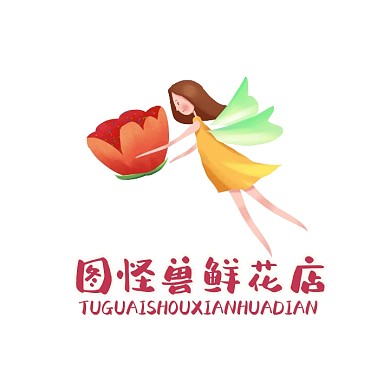 鲜花简笔画logo宣传推广大气