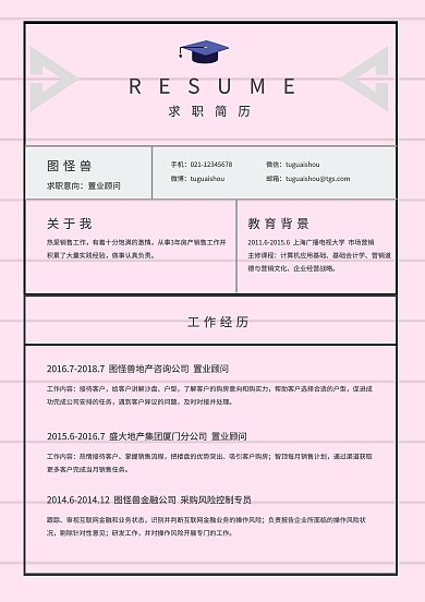 极简风格表格求职简历模板