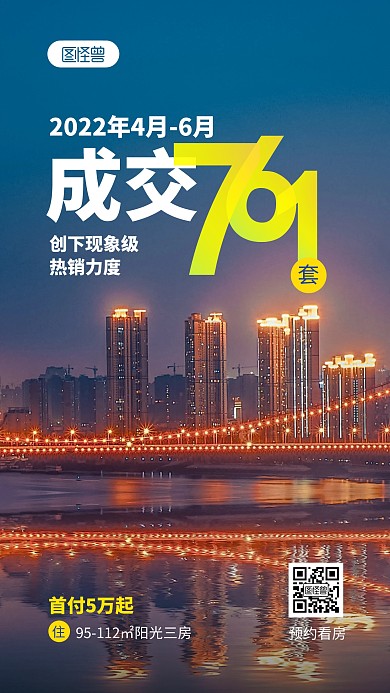 地产行业成交喜报摄影图海报