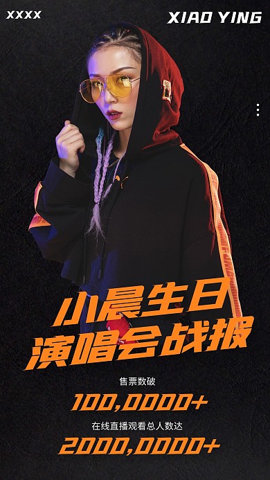 明星应援直播战报手机海报