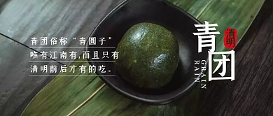 青团清明节绿色简约公众号首图